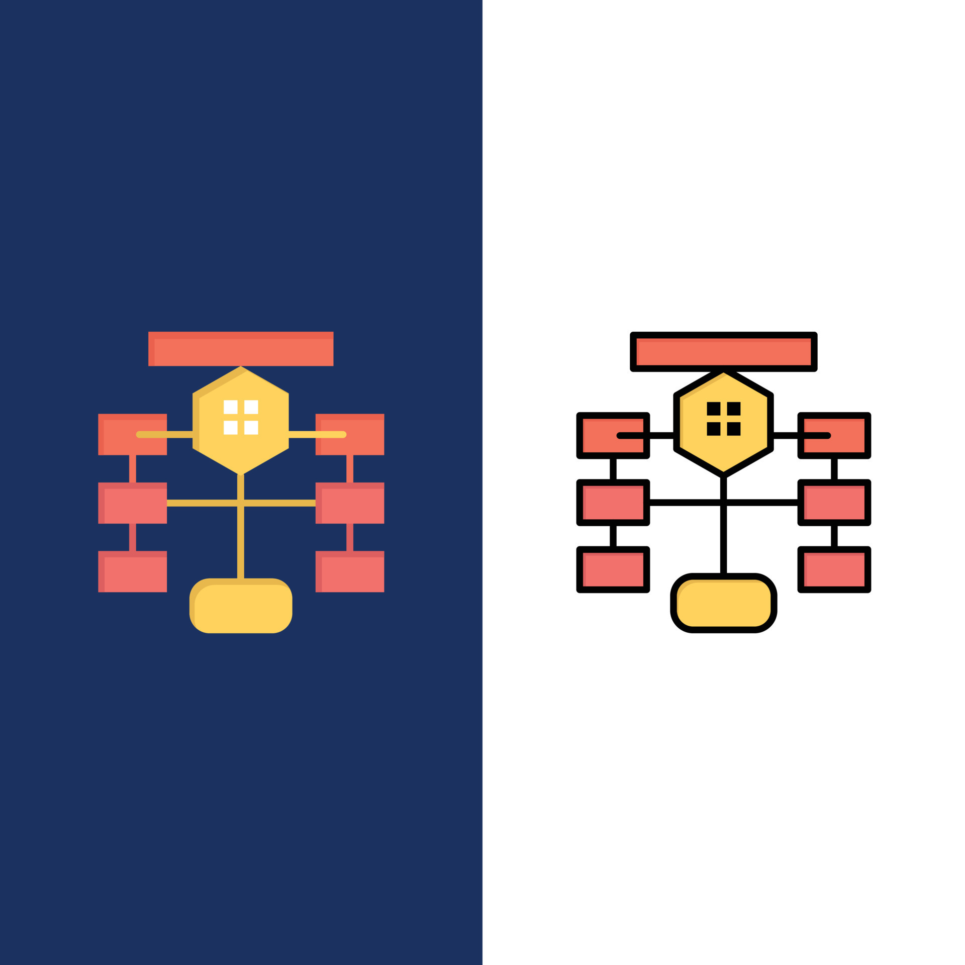 Flowchart Flow Chart Data Database Icons Flat and Line Filled Icon Set ...