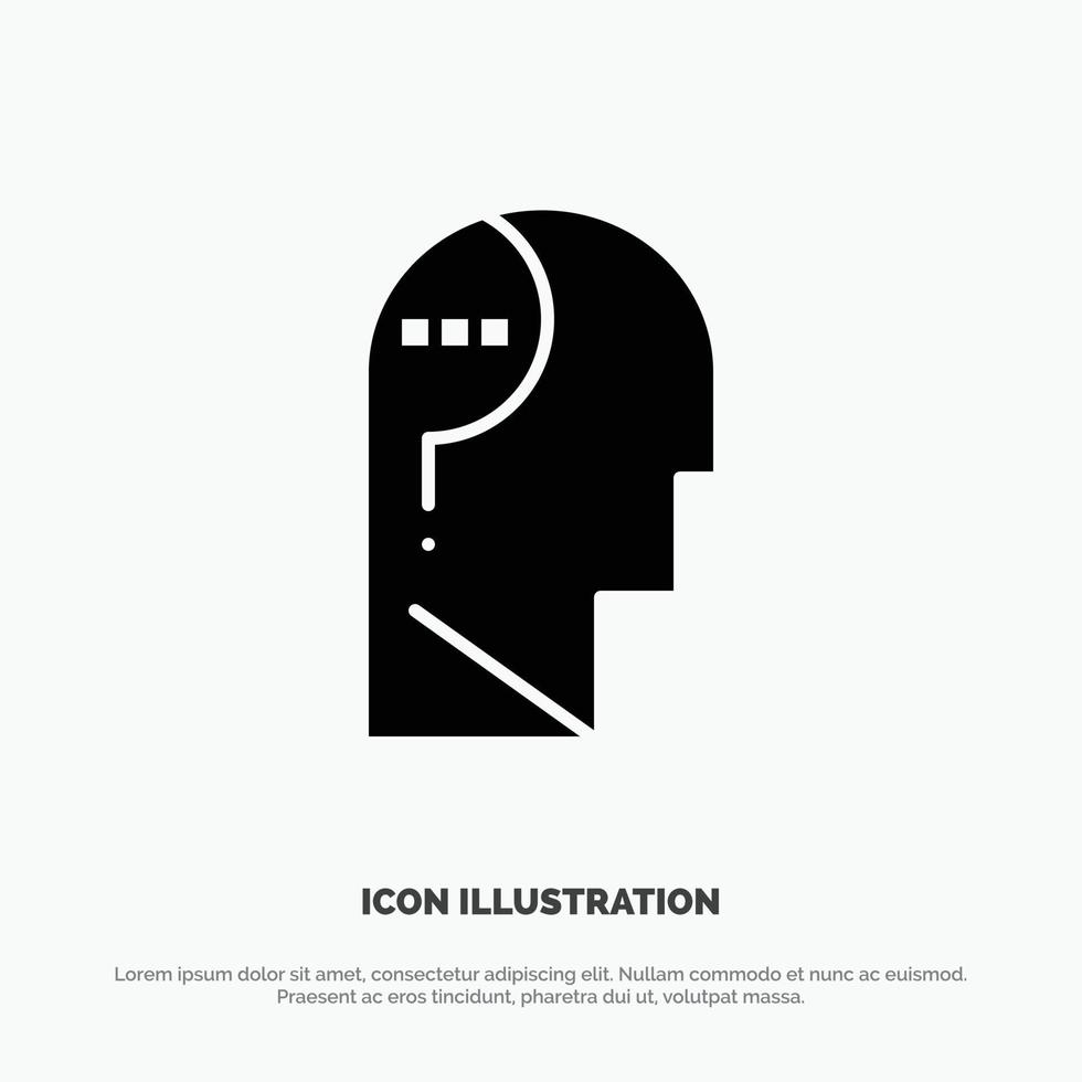 Confuse Confuse Brain Confuse Mind Question solid Glyph Icon vector