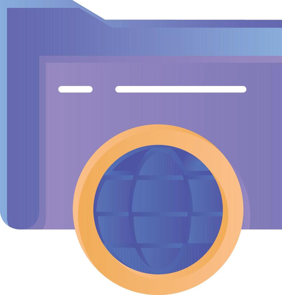 Folder Storage Fie Globe  Flat Color Icon Vector icon banner Template