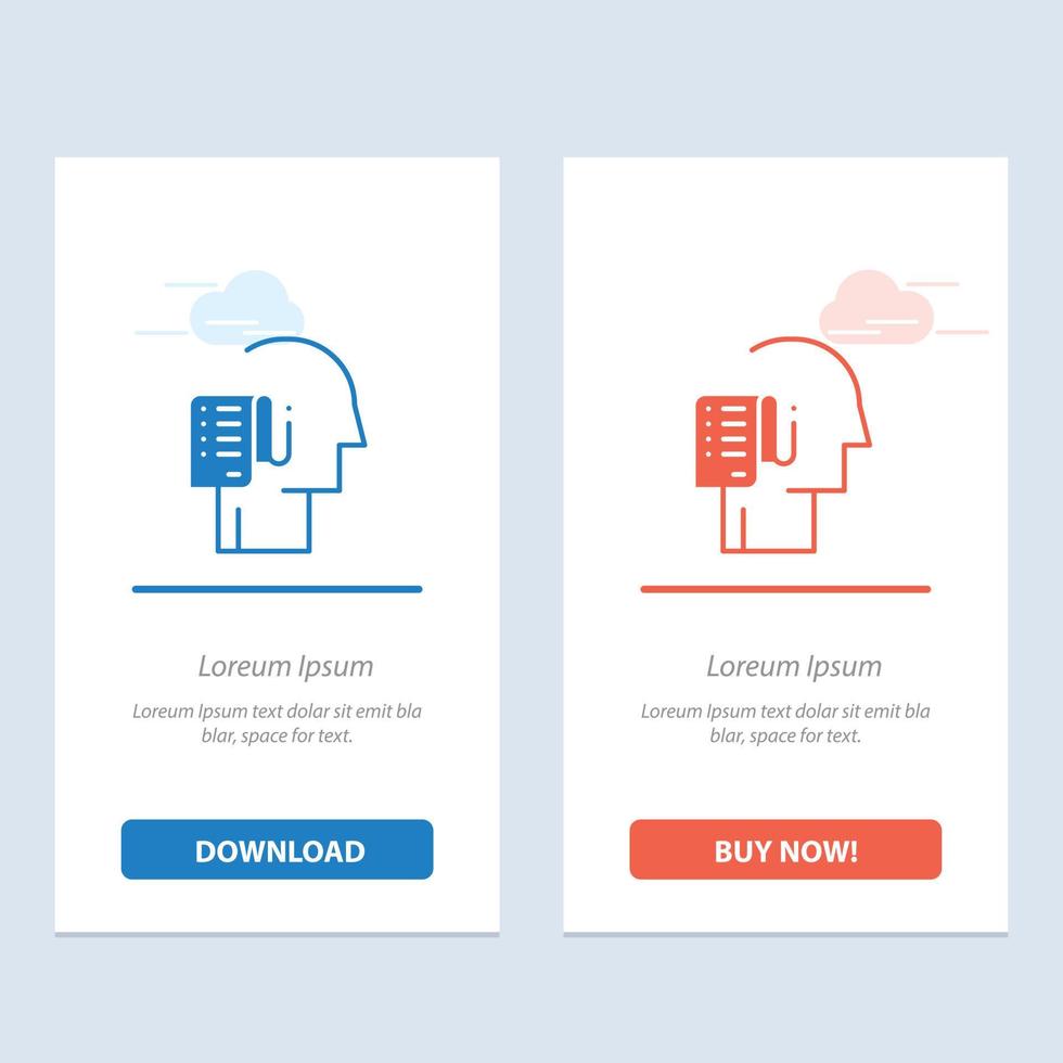 Human List Person Schedule Tasks  Blue and Red Download and Buy Now web Widget Card Template vector