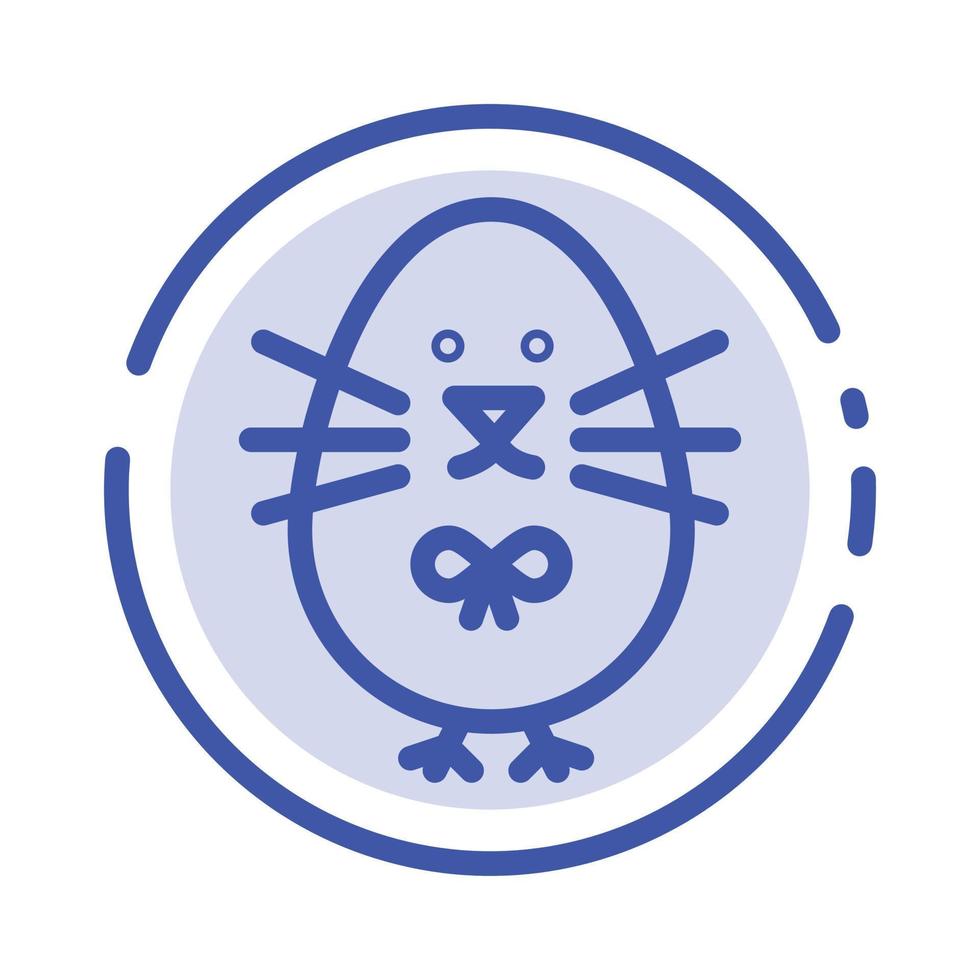 Chicken Easter Baby Happy Blue Dotted Line Line Icon vector