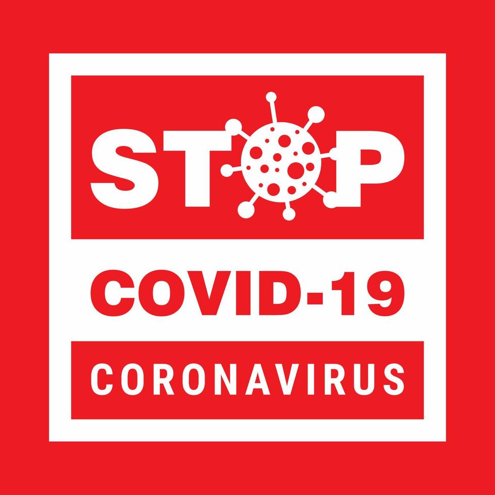 cartel de coronavirus rojo covid 19 signo vector cartel de conciencia covid19