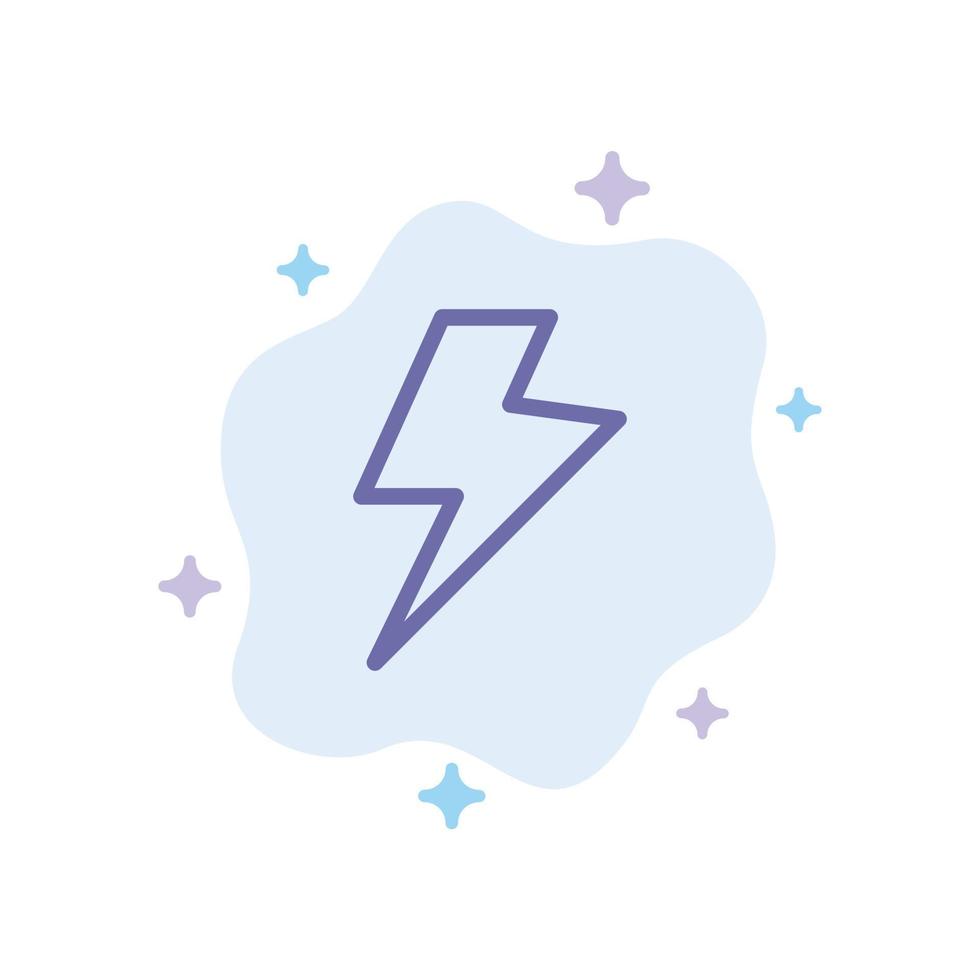 Power Charge Electric Blue Icon on Abstract Cloud Background vector