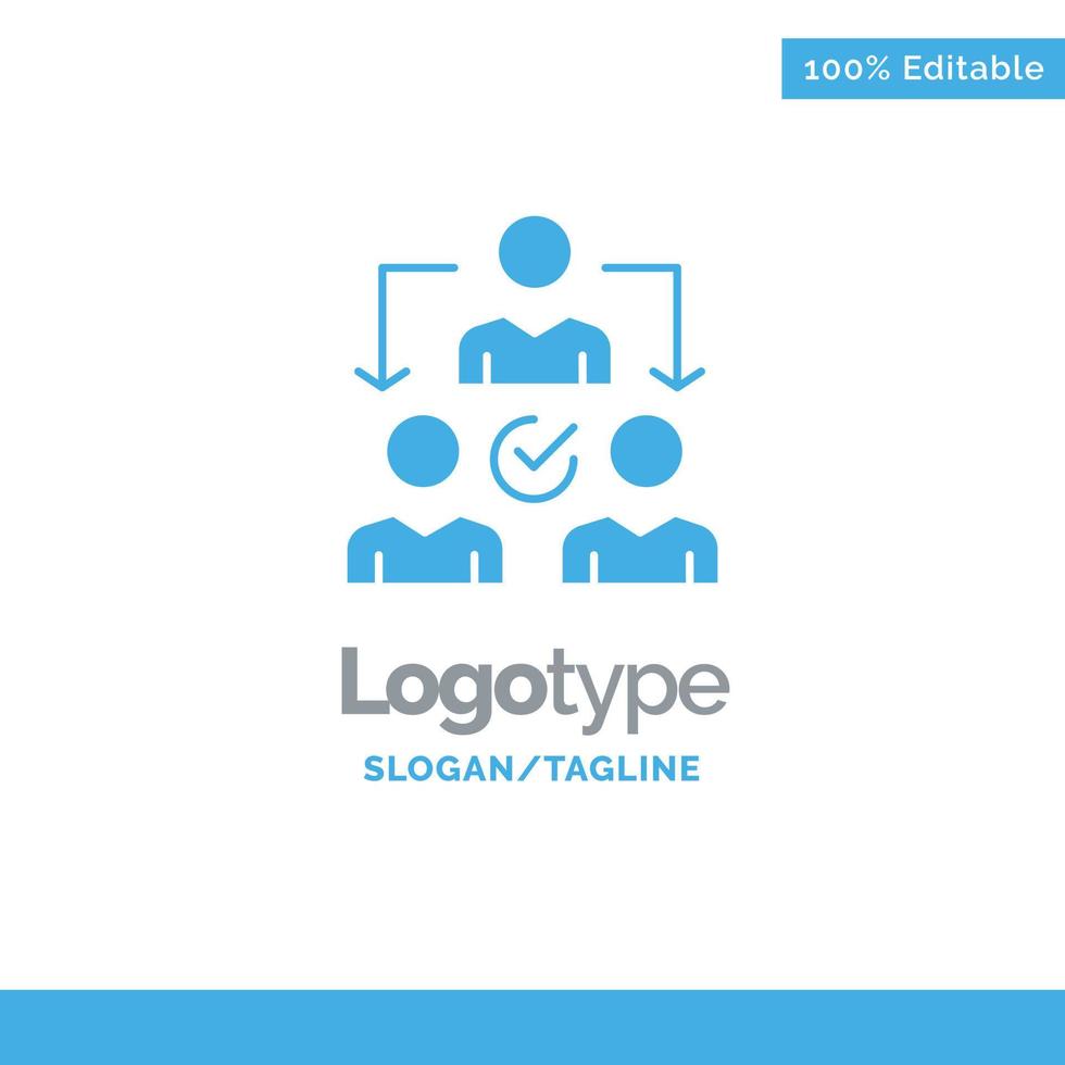 Assignment Delegate Delegating Distribution Blue Solid Logo Template Place for Tagline vector