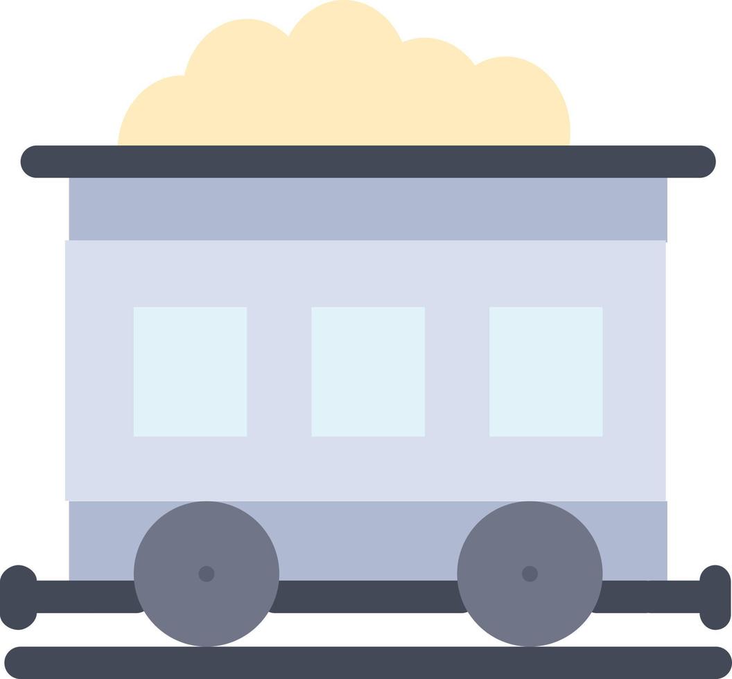 contaminación tren transporte color plano icono vector icono banner plantilla
