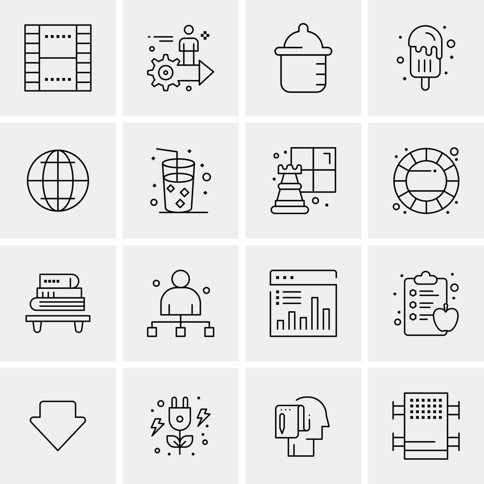 16 iconos universales de negocios vector ilustración de icono creativo para usar en proyectos relacionados con la web y dispositivos móviles