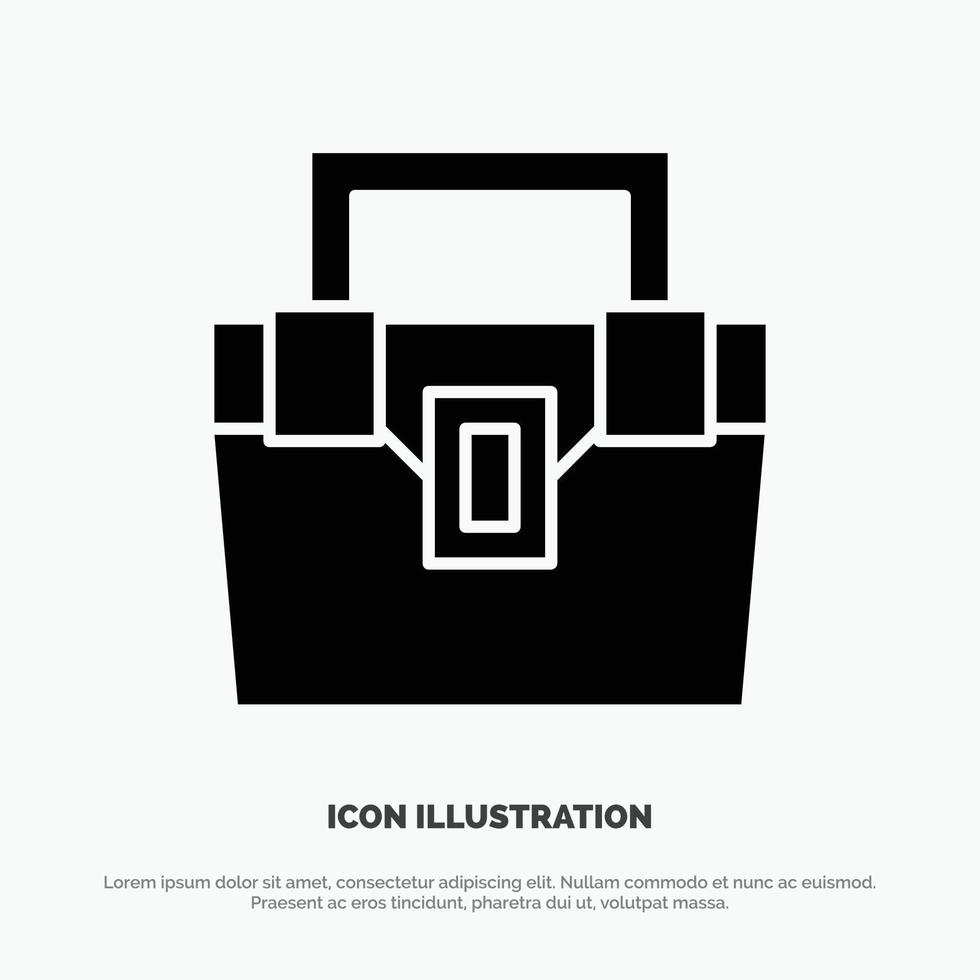 Bag Box Construction Material Toolkit solid Glyph Icon vector
