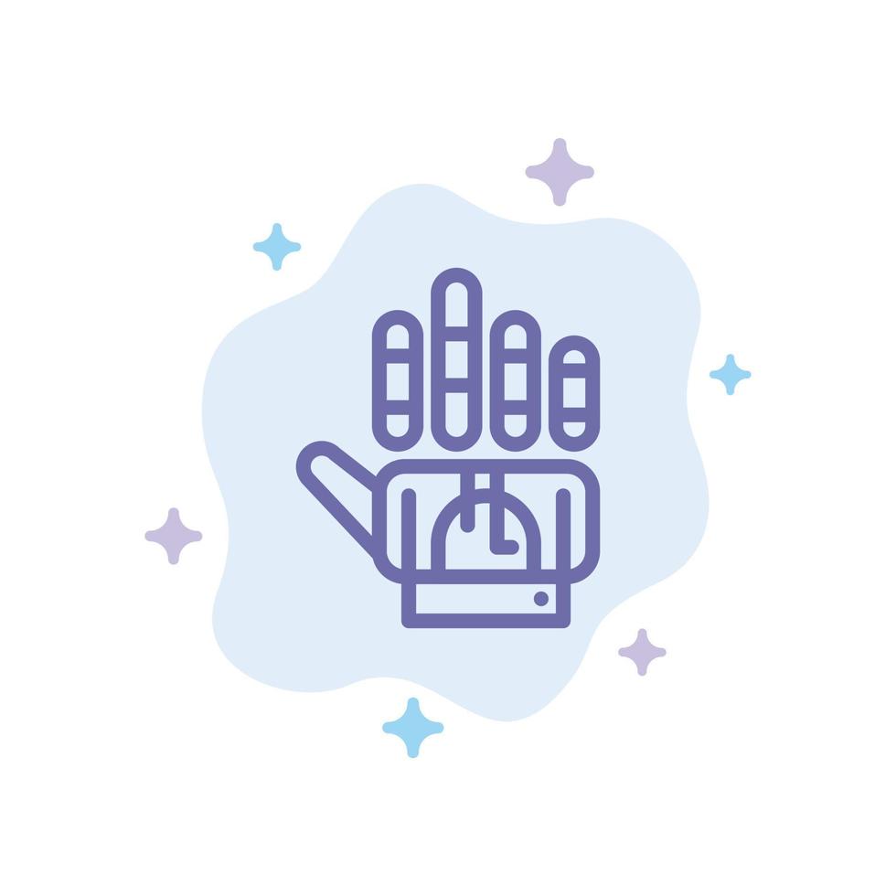 Tracking Glove Hand Technology Blue Icon on Abstract Cloud Background vector