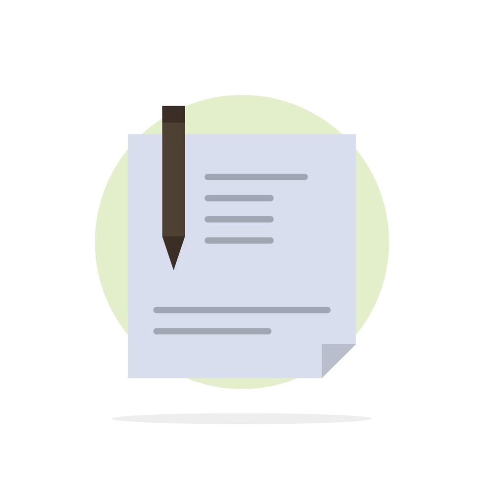 Contract Document File Page Paper Sign Signing Abstract Circle Background Flat color Icon vector