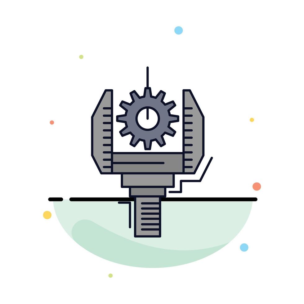 Automation industry machine production robotics Flat Color Icon Vector