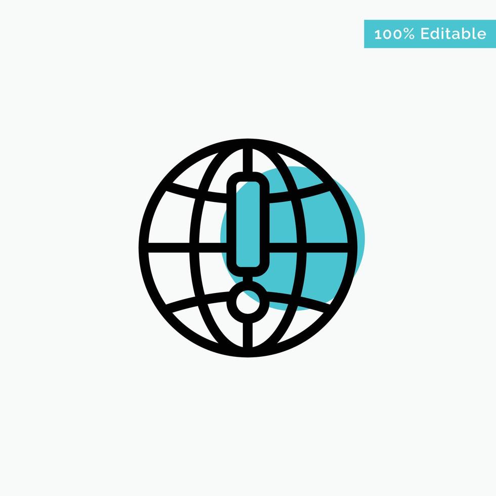 Globe Internet Browser World turquoise highlight circle point Vector icon