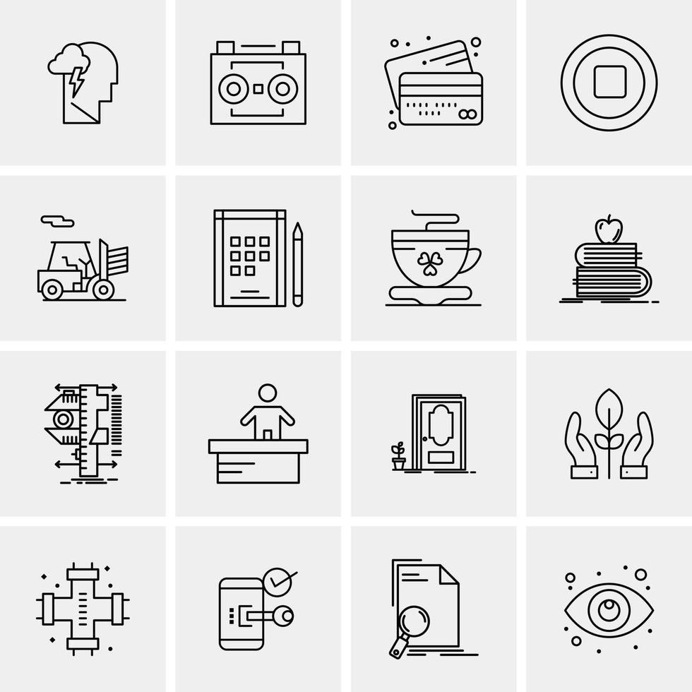 16 iconos universales de negocios vector ilustración de icono creativo para usar en proyectos relacionados con la web y dispositivos móviles