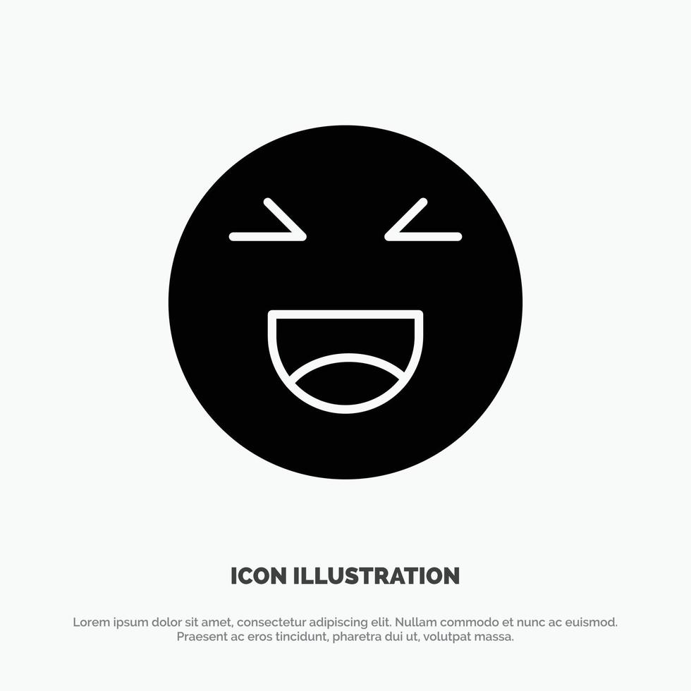 Chat Emojis Smile Happy solid Glyph Icon vector