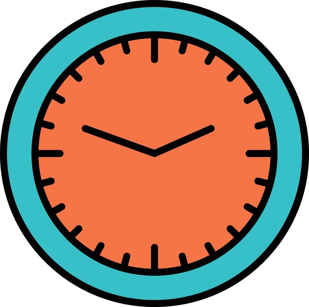 Clock Office Time Wall Watch  Flat Color Icon Vector icon banner Template