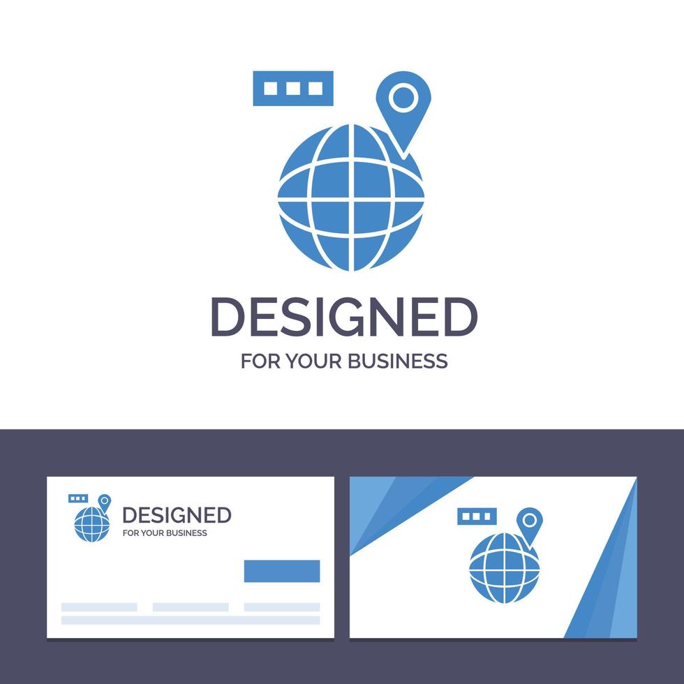 Creative Business Card and Logo template World Map Navigation Location Vector Illustration