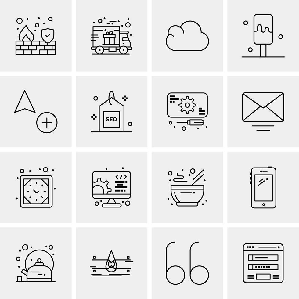 16 Business Universal Icons Vector Creative Icon Illustration to use in web and Mobile Related project