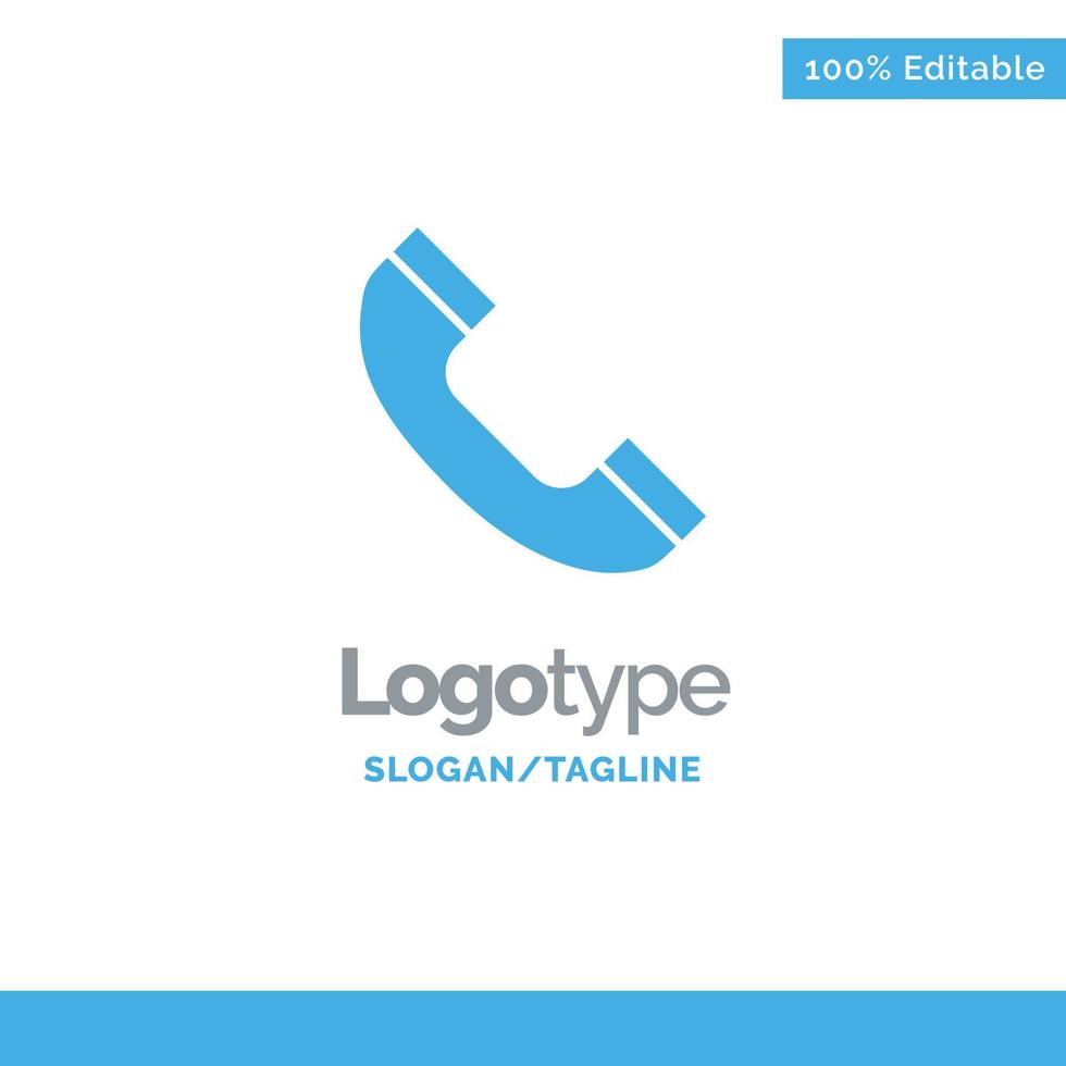 Call Phone Telephone Blue Solid Logo Template Place for Tagline vector