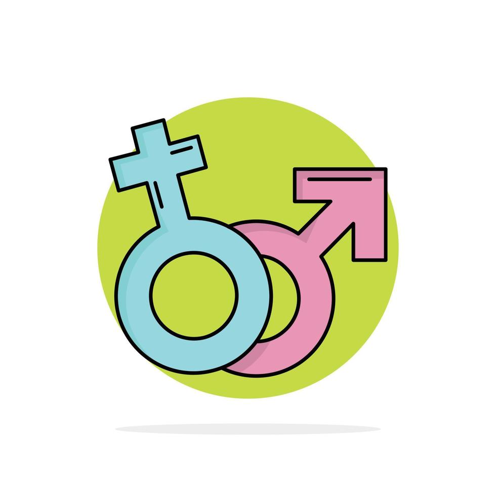 Gender Venus Mars Male Female Flat Color Icon Vector