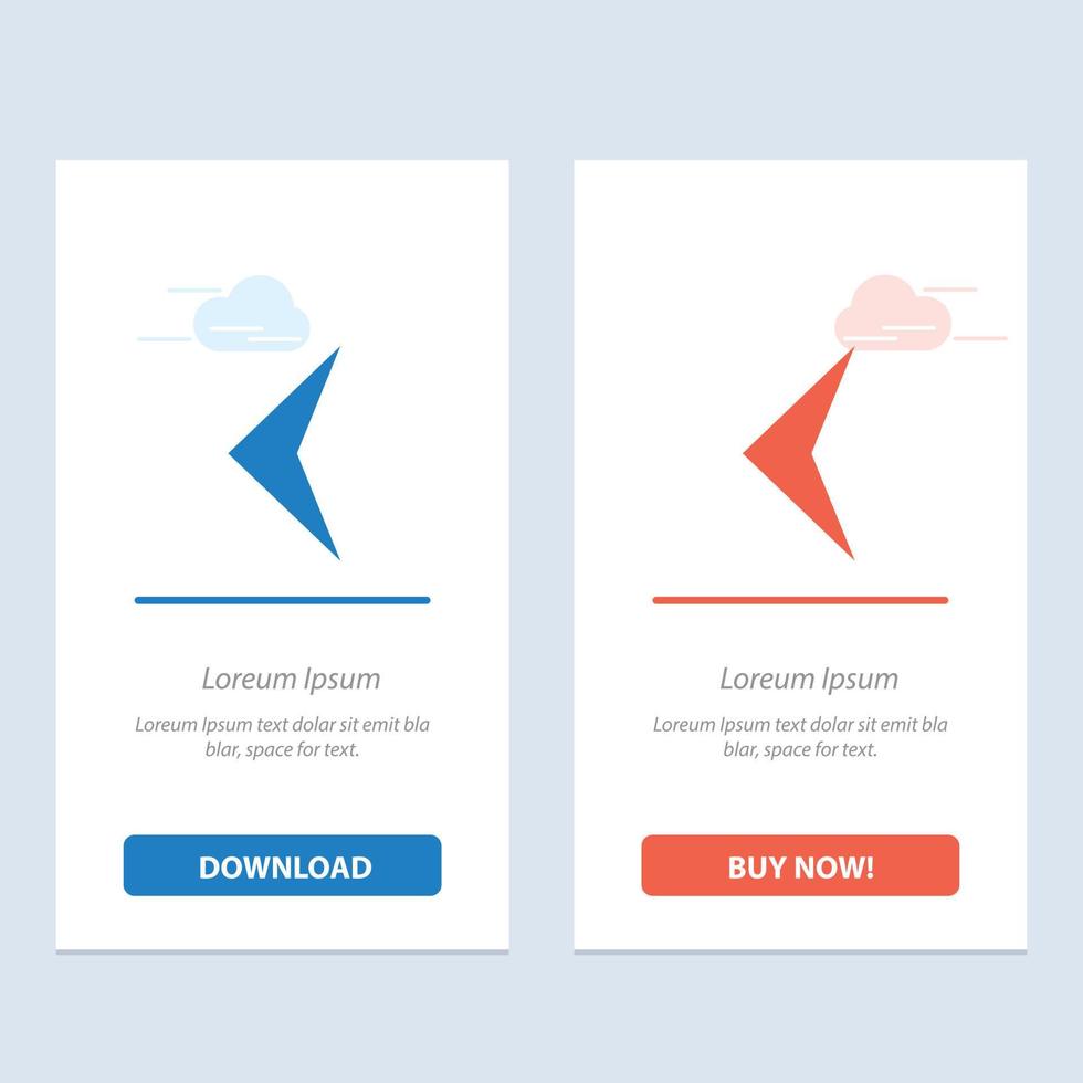 Arrow Back Sign  Blue and Red Download and Buy Now web Widget Card Template vector
