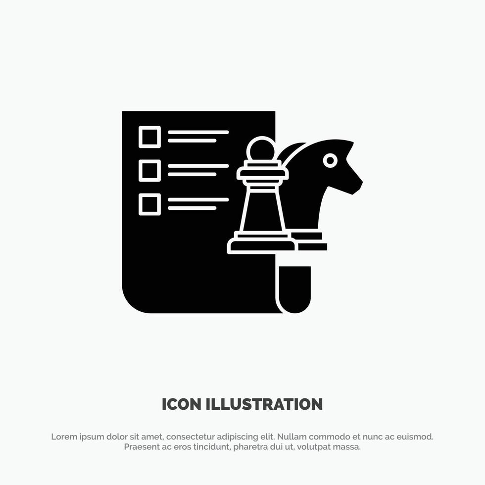 Chess Business Strategy Planning solid Glyph Icon vector