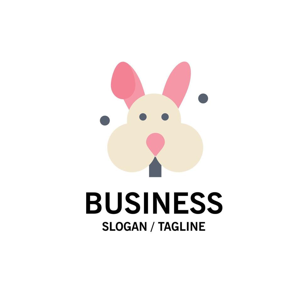 Bunny Easter Rabbit Business Logo Template Flat Color vector