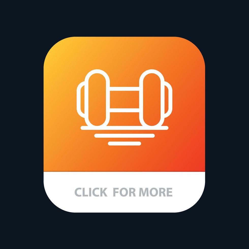 Dumbbell Fitness Gym Lift Mobile App Button Android and IOS Line Version vector