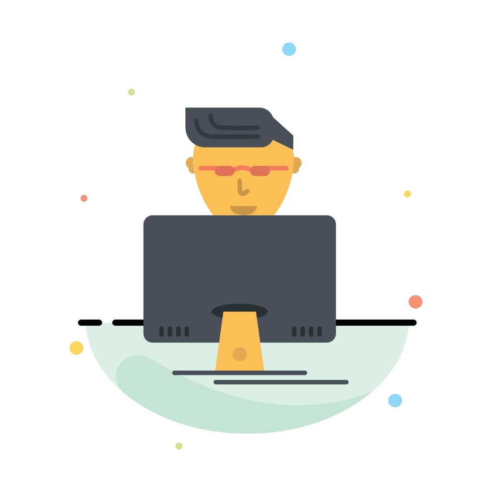Hacker User Gamer Programmer Abstract Flat Color Icon Template vector