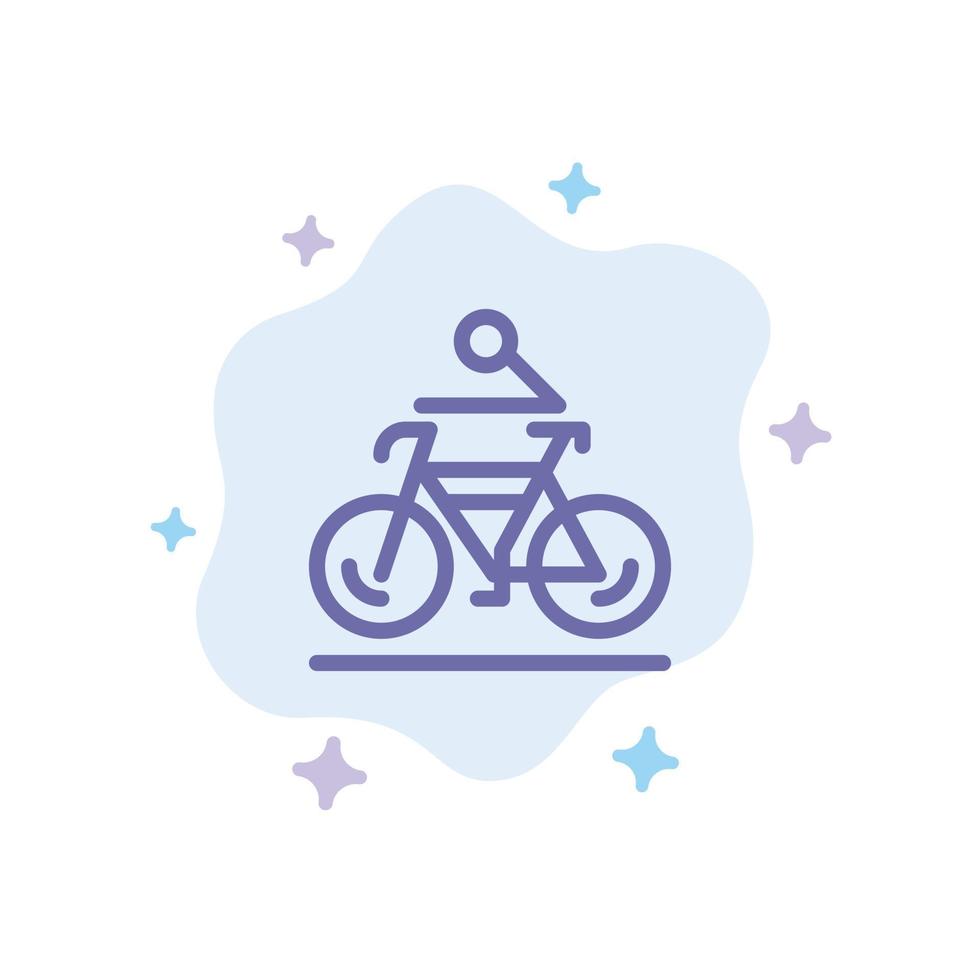 Activity Bicycle Bike Biking Cycling Blue Icon on Abstract Cloud Background vector