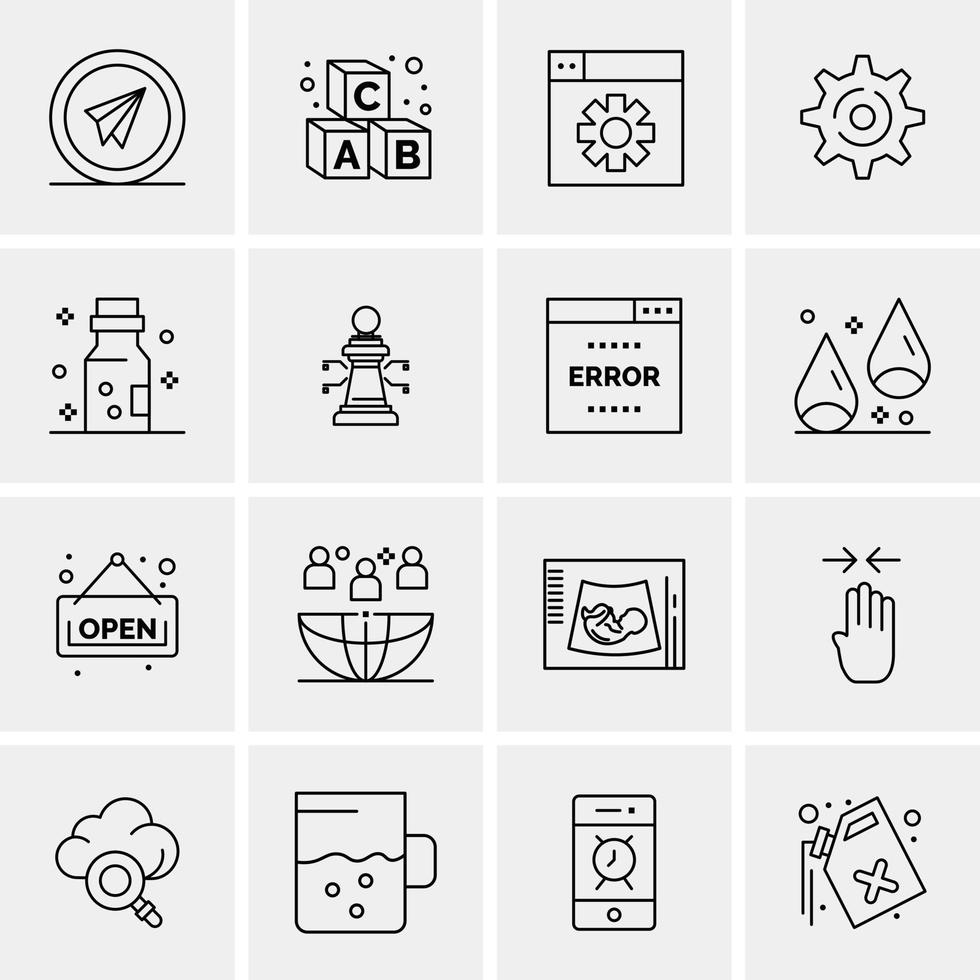 16 iconos universales de negocios vector ilustración de icono creativo para usar en proyectos relacionados con la web y dispositivos móviles