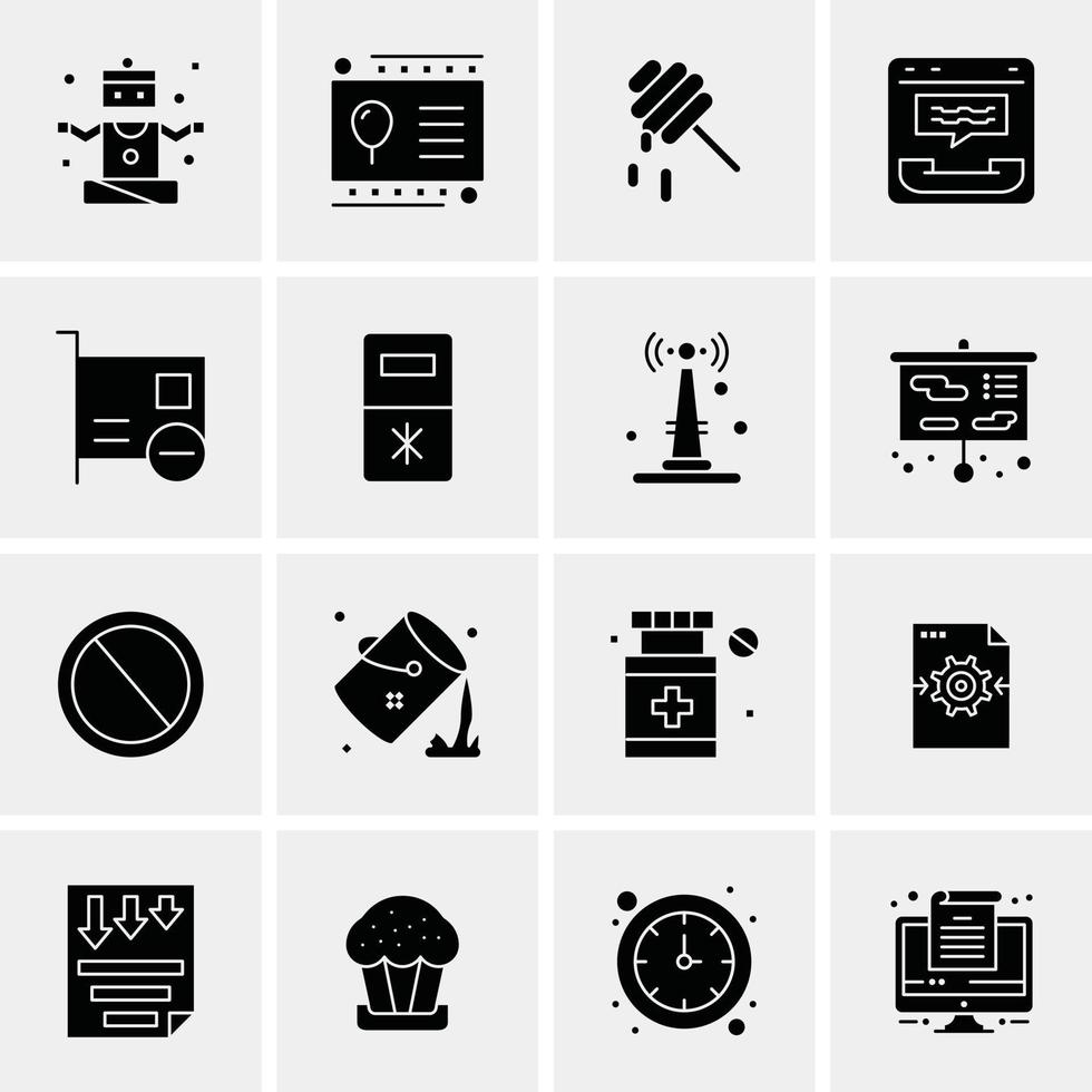 16 iconos universales de negocios vector ilustración de icono creativo para usar en proyectos relacionados con la web y dispositivos móviles