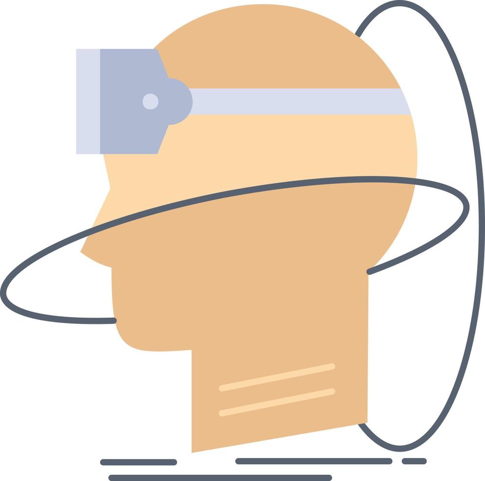 human man reality user virtual vr Flat Color Icon Vector