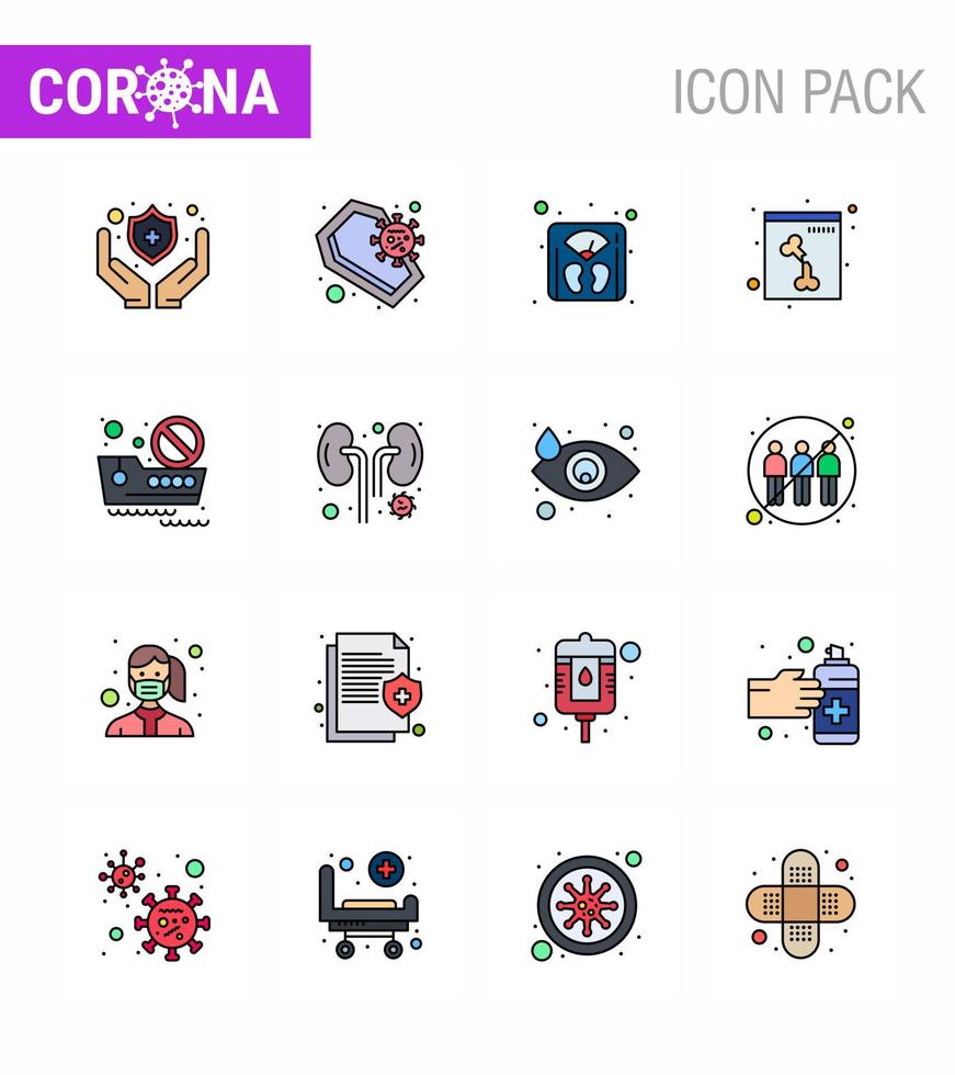 COVID19 corona virus contamination prevention Blue icon 25 pack such as ship banned travel management xray bone viral coronavirus 2019nov disease Vector Design Elements