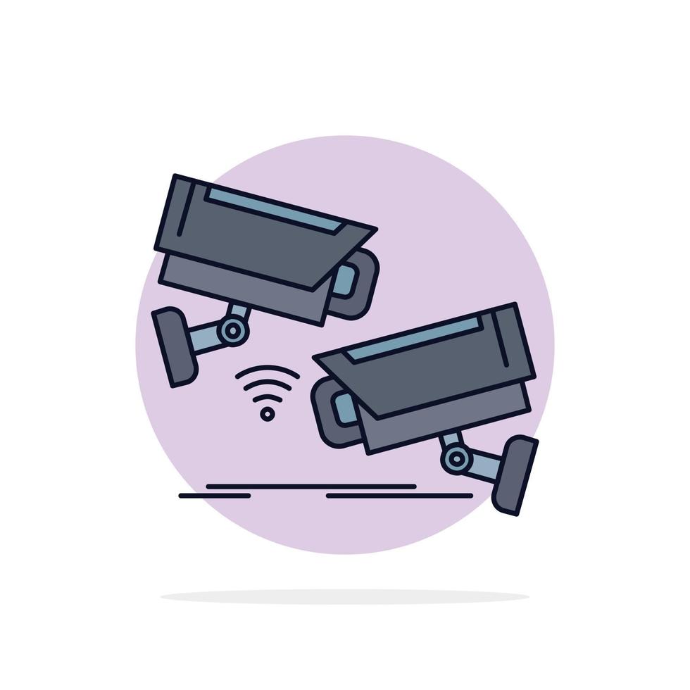 CCTV Camera Security Surveillance Technology Flat Color Icon Vector