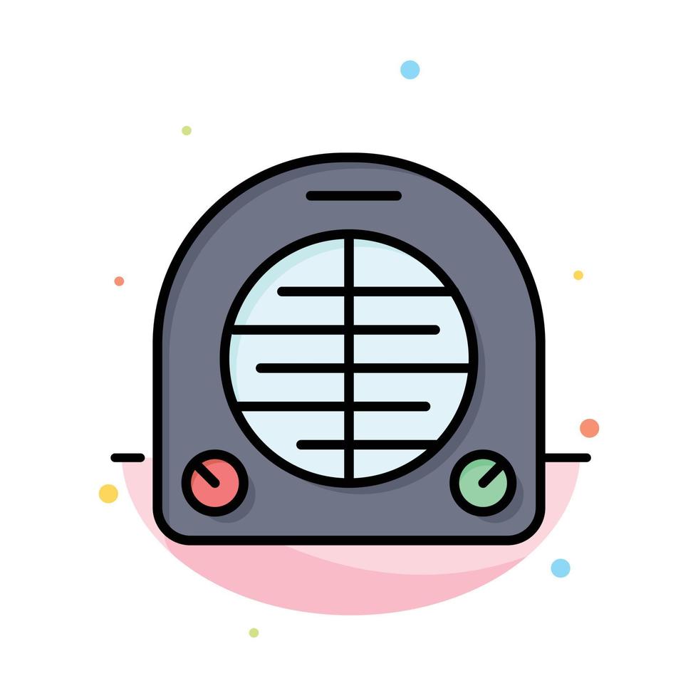 Fan Heater Heating Home Abstract Flat Color Icon Template vector