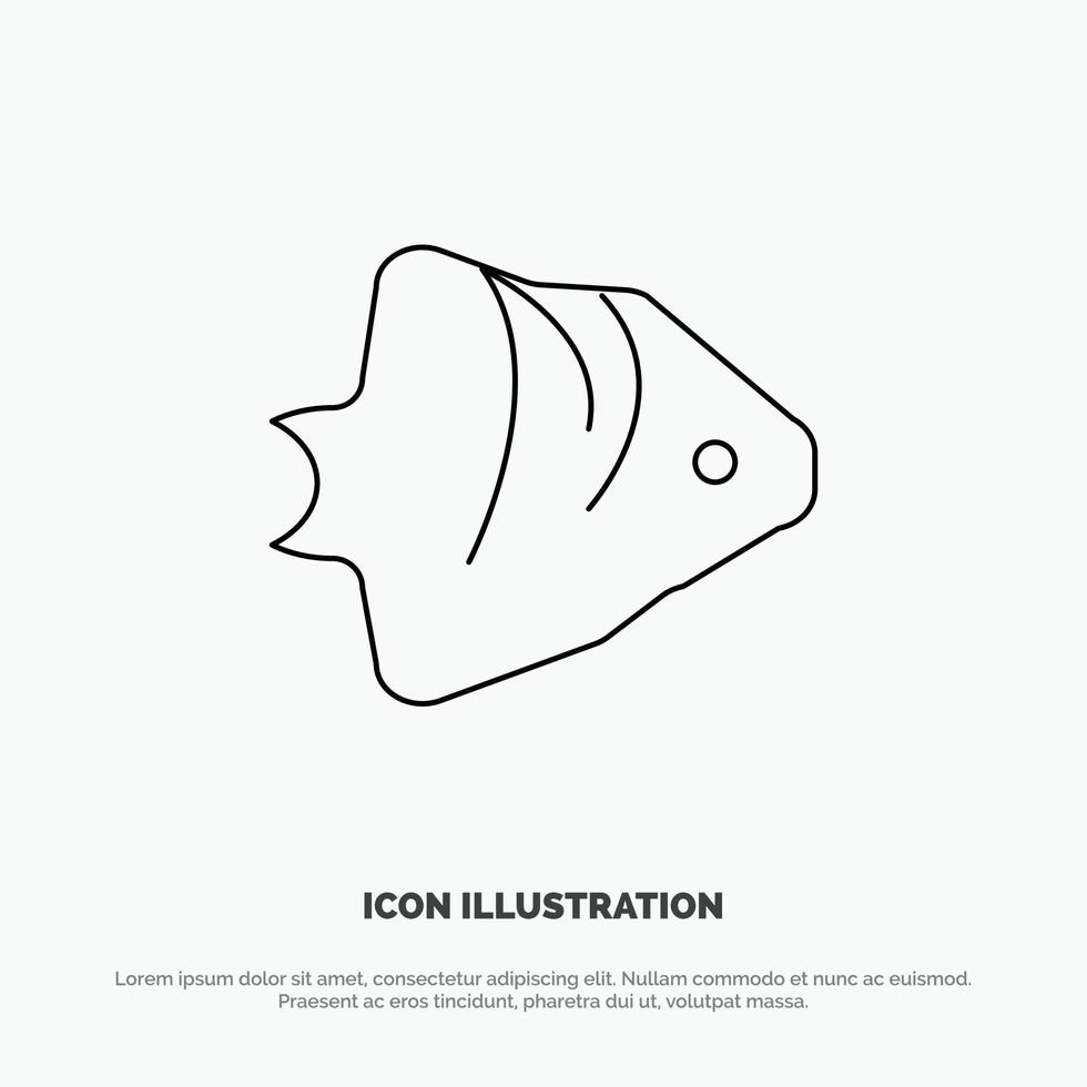 Fish Coral Ocean Schooling Banner Line Icon Vector
