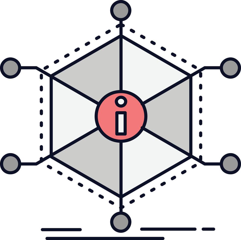 Data help info information resources Flat Color Icon Vector