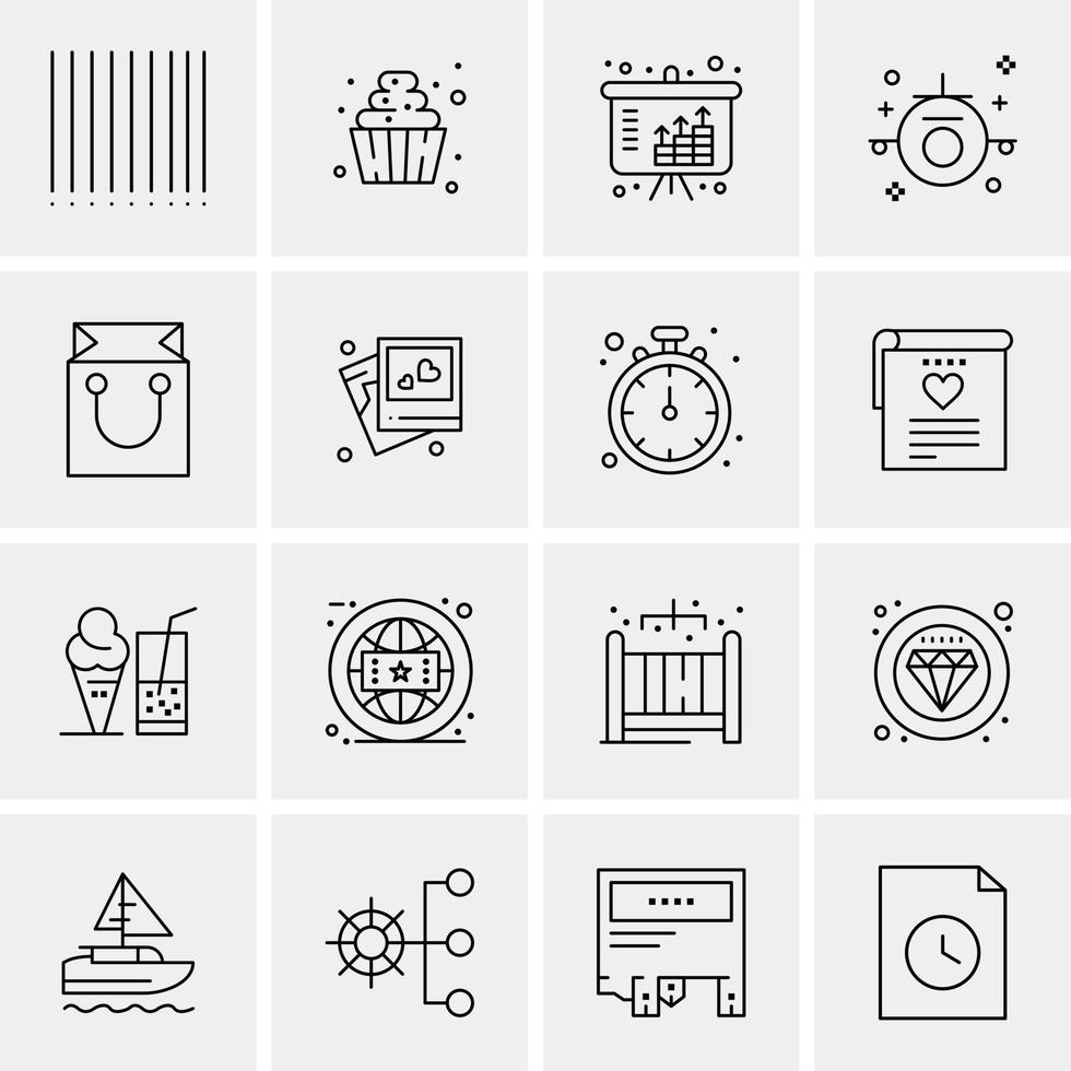 16 Business Universal Icons Vector Creative Icon Illustration to use in web and Mobile Related project