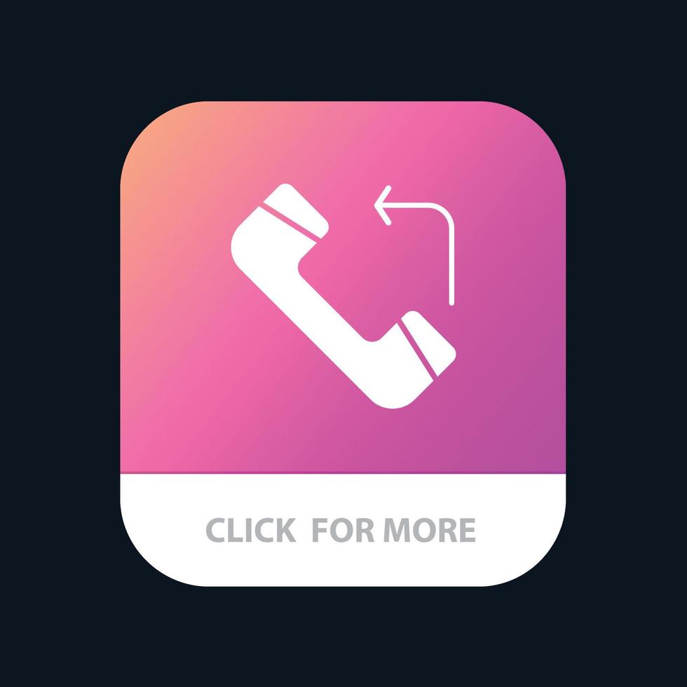 Answer Call Incoming Mobile App Button Android and IOS Glyph Version vector