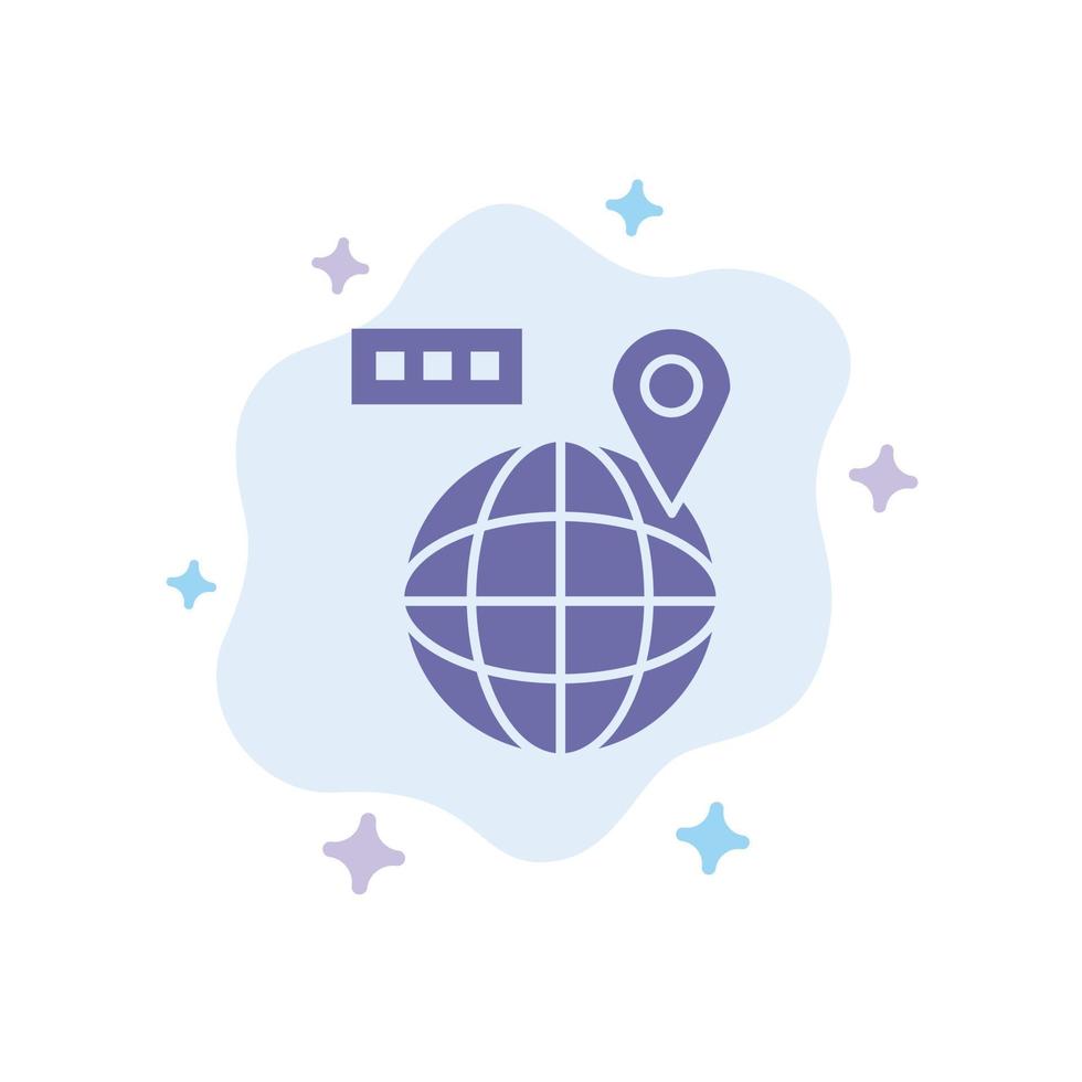 World Map Navigation Location Blue Icon on Abstract Cloud Background vector