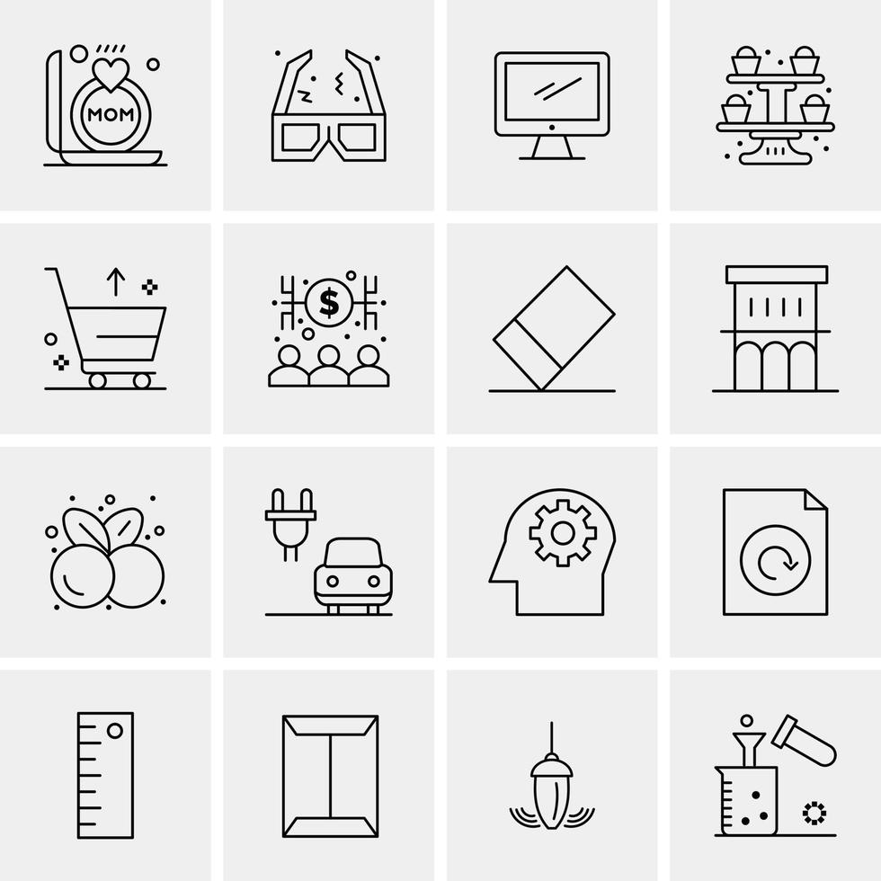 16 iconos universales de negocios vector ilustración de icono creativo para usar en proyectos relacionados con la web y dispositivos móviles