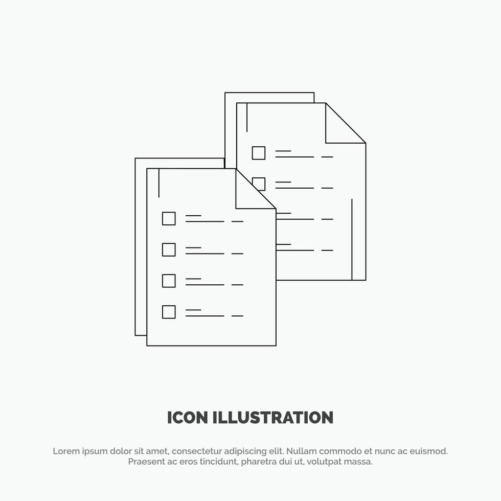 documento análisis datos copia papel reanudar línea icono vector