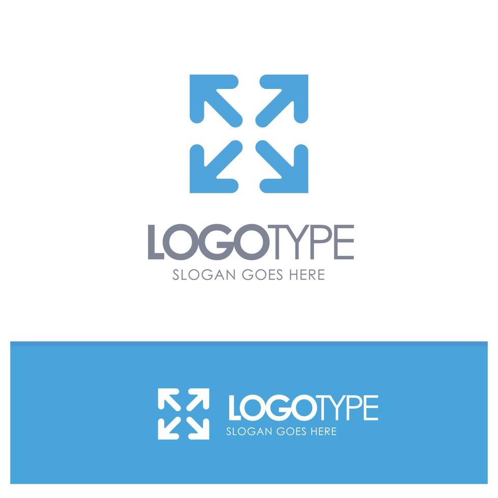 Arrow Direction Move Blue Solid Logo with place for tagline vector