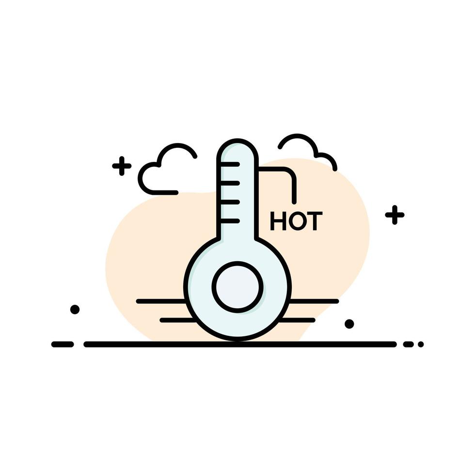 Temperature Hot Weather Update  Business Flat Line Filled Icon Vector Banner Template