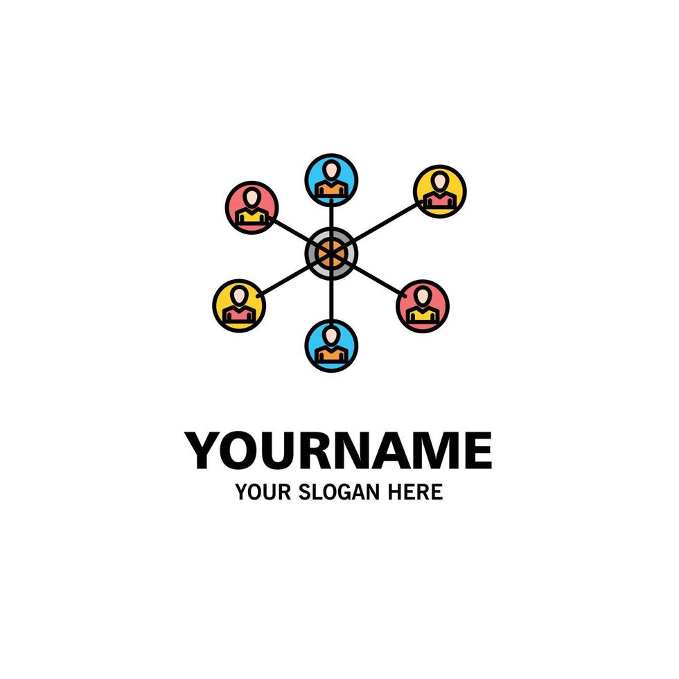 Wlan Internet Social Group Business Logo Template Flat Color vector