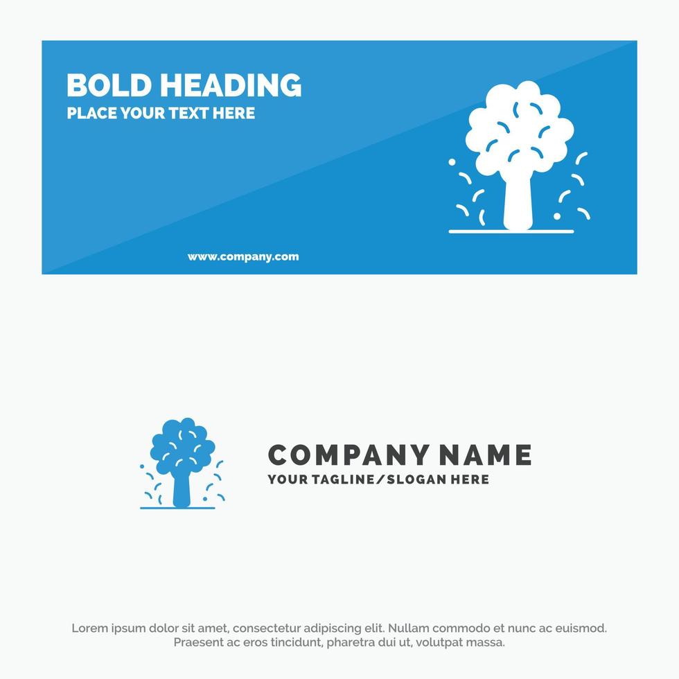 Tree Apple Apple Tree Nature Spring SOlid Icon Website Banner and Business Logo Template vector