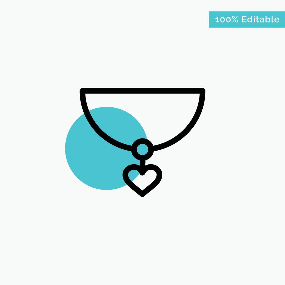 Necklace Heart Gift turquoise highlight circle point Vector icon