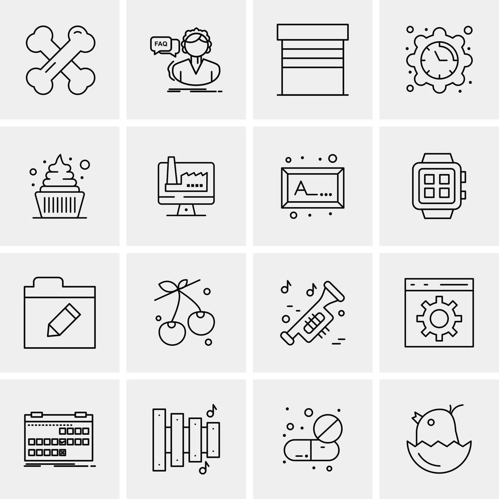 16 iconos universales de negocios vector ilustración de icono creativo para usar en proyectos relacionados con la web y dispositivos móviles