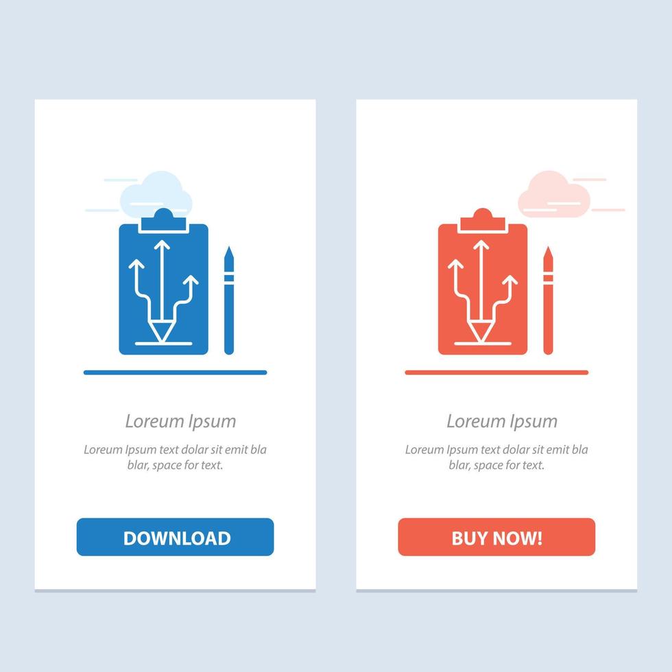 Head Plan Strategy Tactics Think  Blue and Red Download and Buy Now web Widget Card Template vector