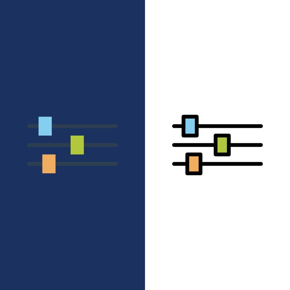 Design Edit Tool  Icons Flat and Line Filled Icon Set Vector Blue Background