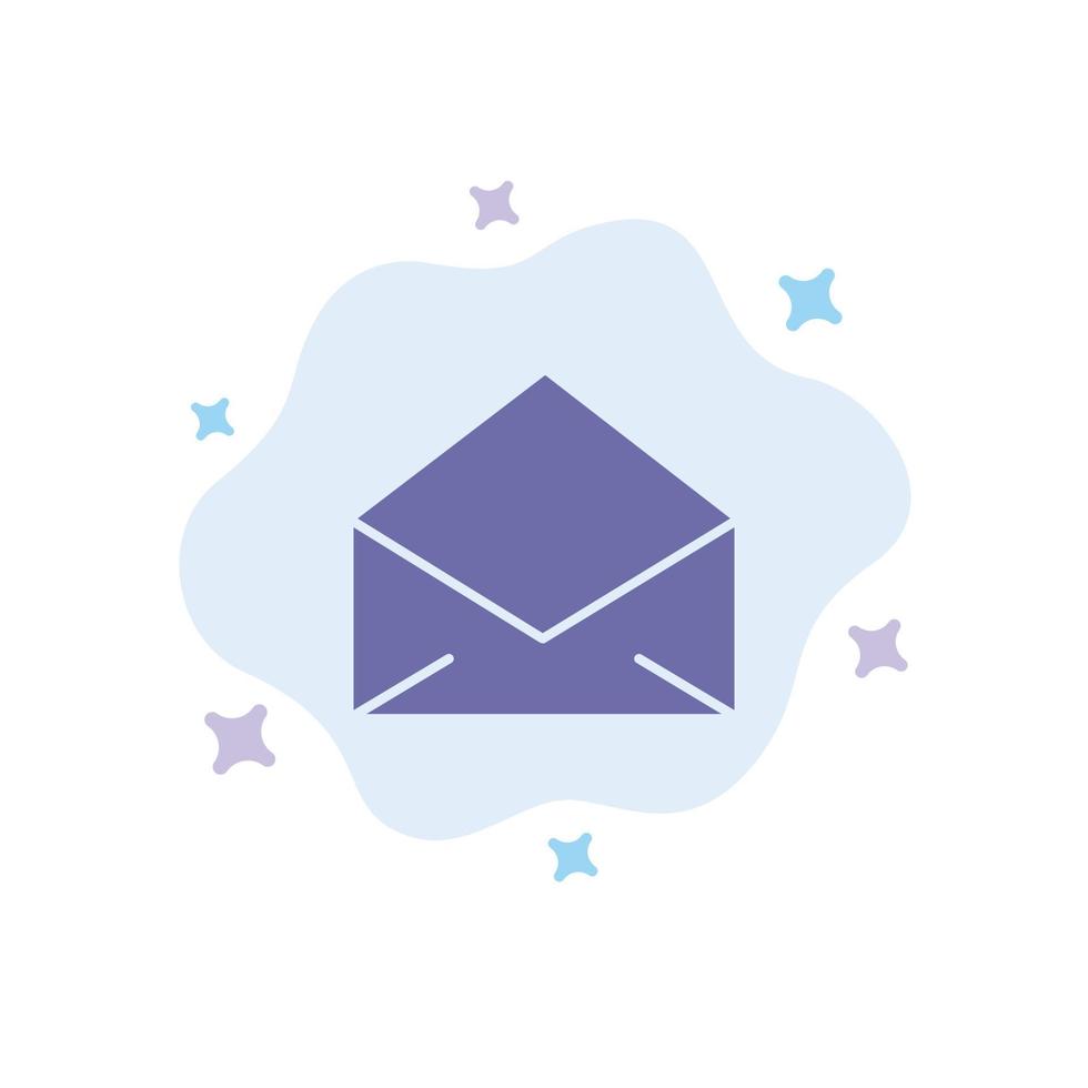 Email Mail Message Open Blue Icon on Abstract Cloud Background vector